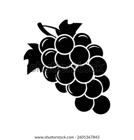 Grapes icon black and white background design. silhouette style, vector illustration.