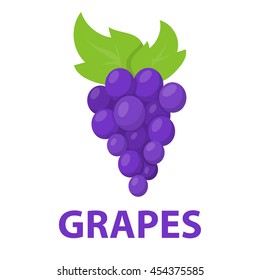 Grapes icon cartoon. Singe fruit icon from the food collection - stock vector