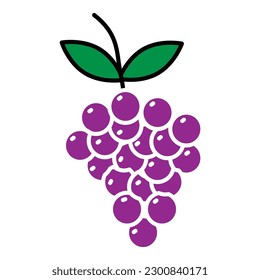 Grapes icon clipart design template isolated illustration