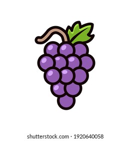 icono de uvas de diseño de estilo de color plantilla vectorial