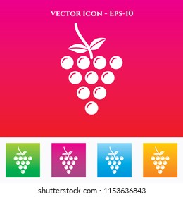 Grapes Icon in Colored Square box. eps-10