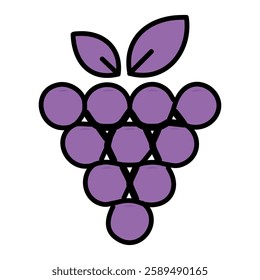 Grapes icon concept illustration. Grape fruit vector flat symbol.