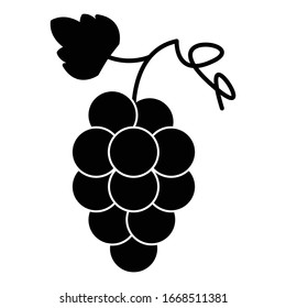 Diseño de iconos de uvas. Icono de fruta de uva en diseño moderno de silueta. Ilustración vectorial.