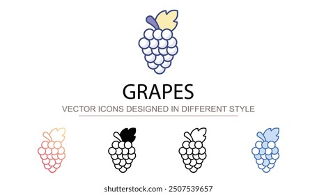 Grapes icon design with white background stock illustration