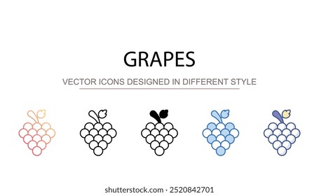 Trauben-Symboldesign mit weißem Hintergrund, Stockgrafik