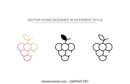 Grapes icon design with white background stock illustration