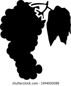grapes icon designed in black