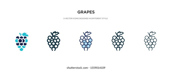 grapes icon in different style vector illustration. two colored and black grapes vector icons designed in filled, outline, line and stroke style can be used for web, mobile, ui