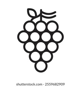 Grapes icon Flat art in black and white isolated
