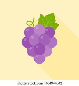 grapes icon, flat design