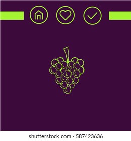 grapes  icon. flat icon. design logo. 