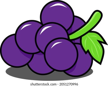Grapes icon Flat design .  Vector illustration