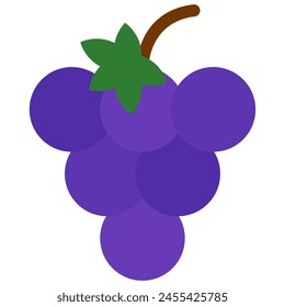 icono de uvas con estilo plano