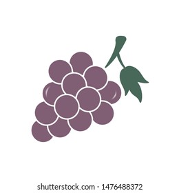 Grapes Icon In Flat Style Isolated, vector