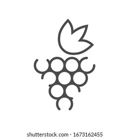Icono de uvas en estilo plano.Ilustración vectorial.	