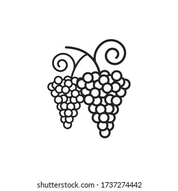 Ilustración vectorial plana de icono de uvas
