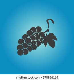 Grapes icon. Flat vector illustration in black on white background. EPS 10