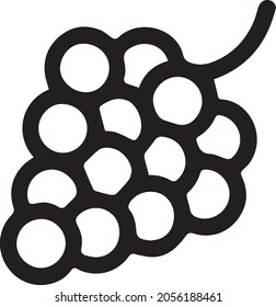 Grapes icon, Fruit icon, Set of fruit isolated on white background
