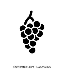 Grapes Icon Of Glyph Style Design Vector Template