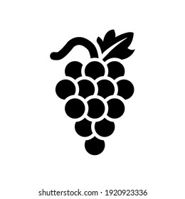 icono de uvas de la plantilla vectorial de diseño de estilo de glifo