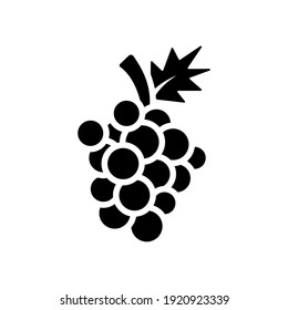 grapes icon of glyph style design vector template