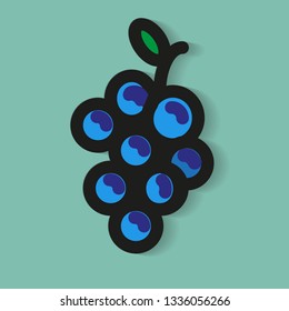 Grapes Icon Illustration. Flat Icon Design. Fruit Icon