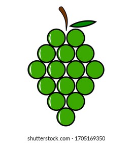  grapes icon illustration with vector design