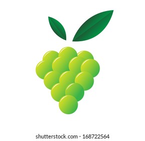 Grapes icon isolated on the white background