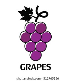Grapes Icon isolated on white background. Modern flat pictogram, business, marketing, internet concept.