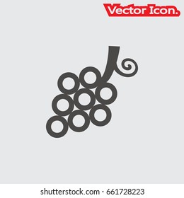 Grapes icon isolated sign symbol and flat style for app, web and digital design. Vector illustration.