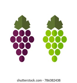 Grapes icon isolated vector illustration on white transparent background