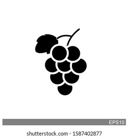 grapes icon. grapes and leaves on white background.vector illustration