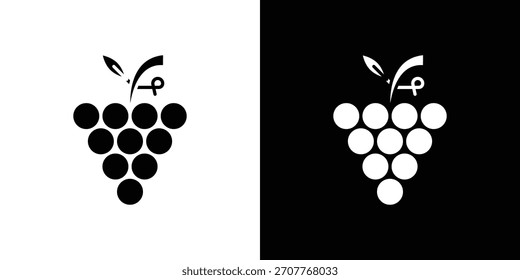 Grapes icon line art editable stroke and solid collection for app design