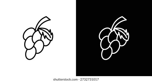 Icono de uvas en diseño de línea. icono de trazo editable.