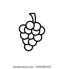 grapes icon, line vector isolated on white background. trendy and modern design