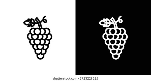 Concepto de logotipo de icono de uvas en trazos