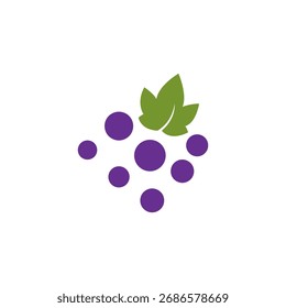 Conjunto de Vector de logotipo de ícono de uvas. Elementos de Diseño gráfico