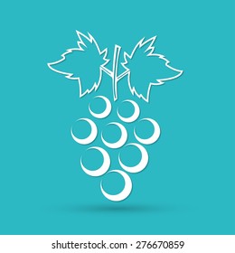 Grapes icon on a blue background