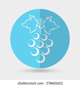 Grapes icon on a blue background