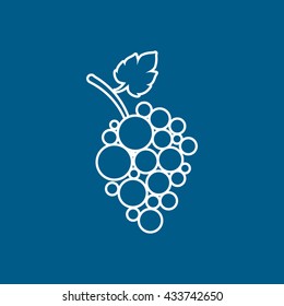 Grapes Icon On Blue Background