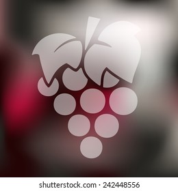 grapes icon on blurred background