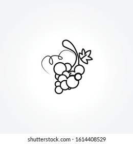 grapes icon on white background