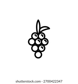 Grapes Icon With Outline Style