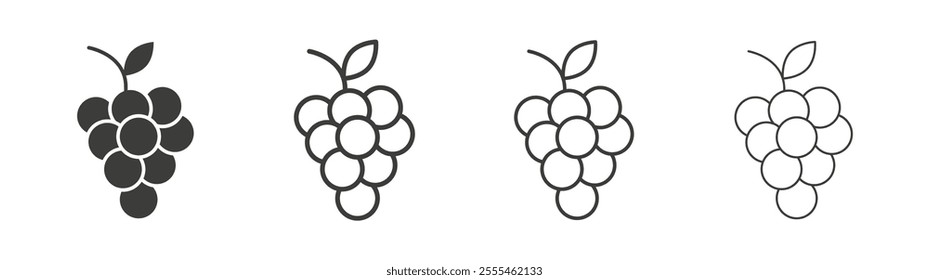 Grapes icon pack. vector illustration