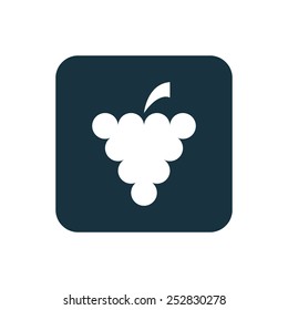 grapes icon Rounded squares button, on white background 
