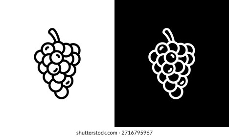 Uvas con diseño de conjunto de iconos