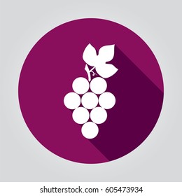 Grapes icon with shadow. isolated on stylish background. logo design modern vector illustration