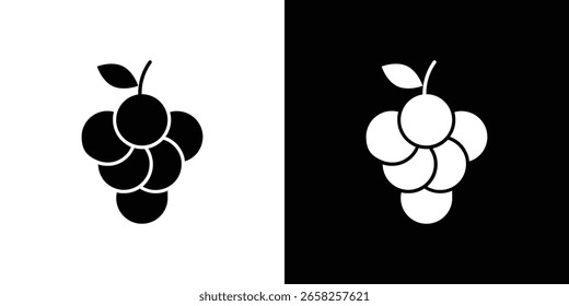 Coleção de símbolos de ícone de uvas. Ilustração de stock de vetor plano.