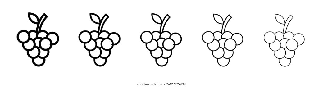 Ícone Uvas. Coleção de ícones de linha fina para interface do usuário da Web.