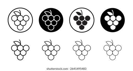 Grapes icon Thin line illustration set vector